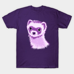 Ferret Cuteness In Purple T-Shirt